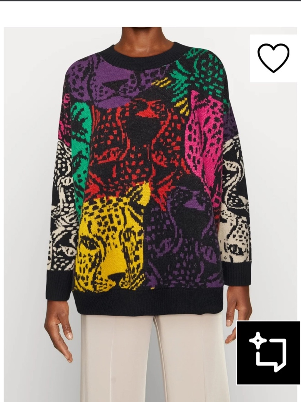 FARM Rio // Mixed Midnight Leopards Sweater